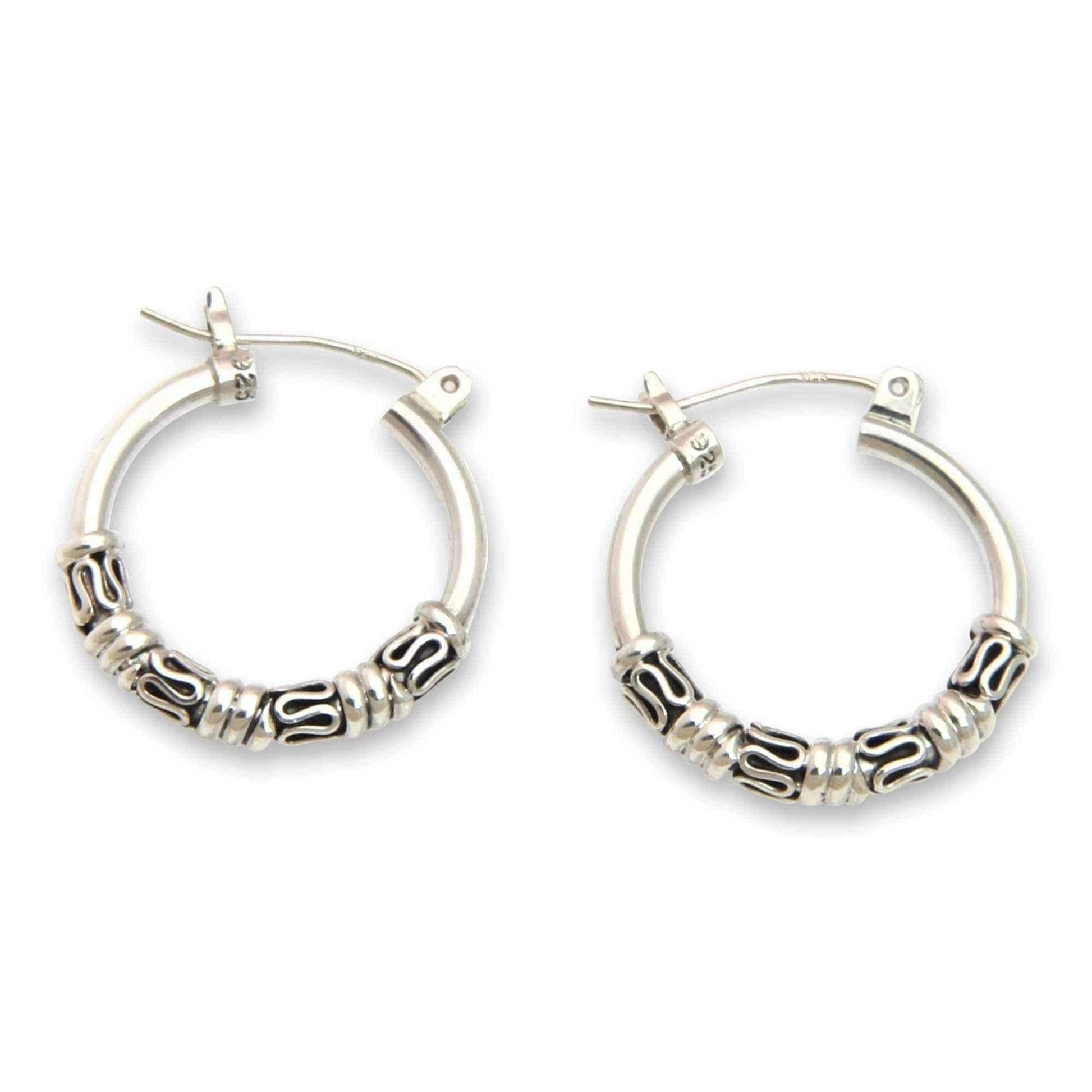 Handmade Sterling Silver 'Festival Moon' Earrings (Indonesia) UK