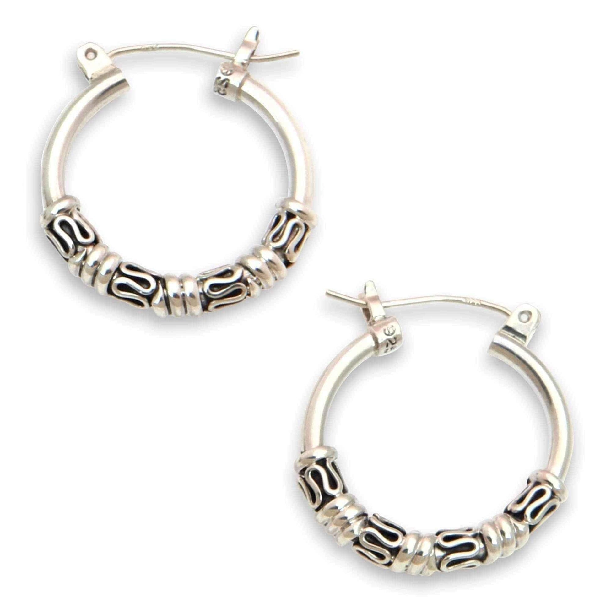 Handmade Sterling Silver 'Festival Moon' Earrings (Indonesia) UK