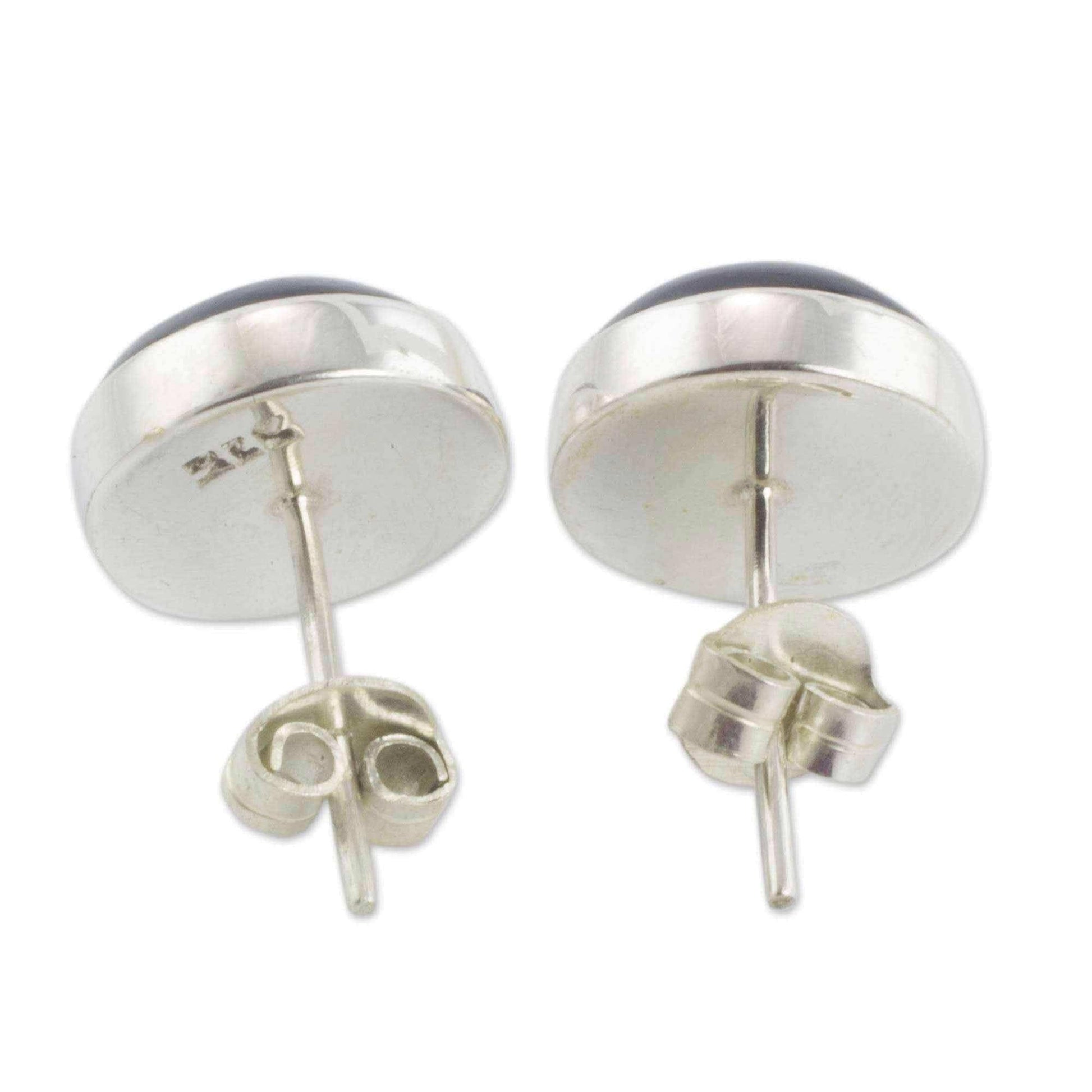 Handmade Sterling Silver 'Harmonious Peace' Jade Earrings (Guatemala) UK