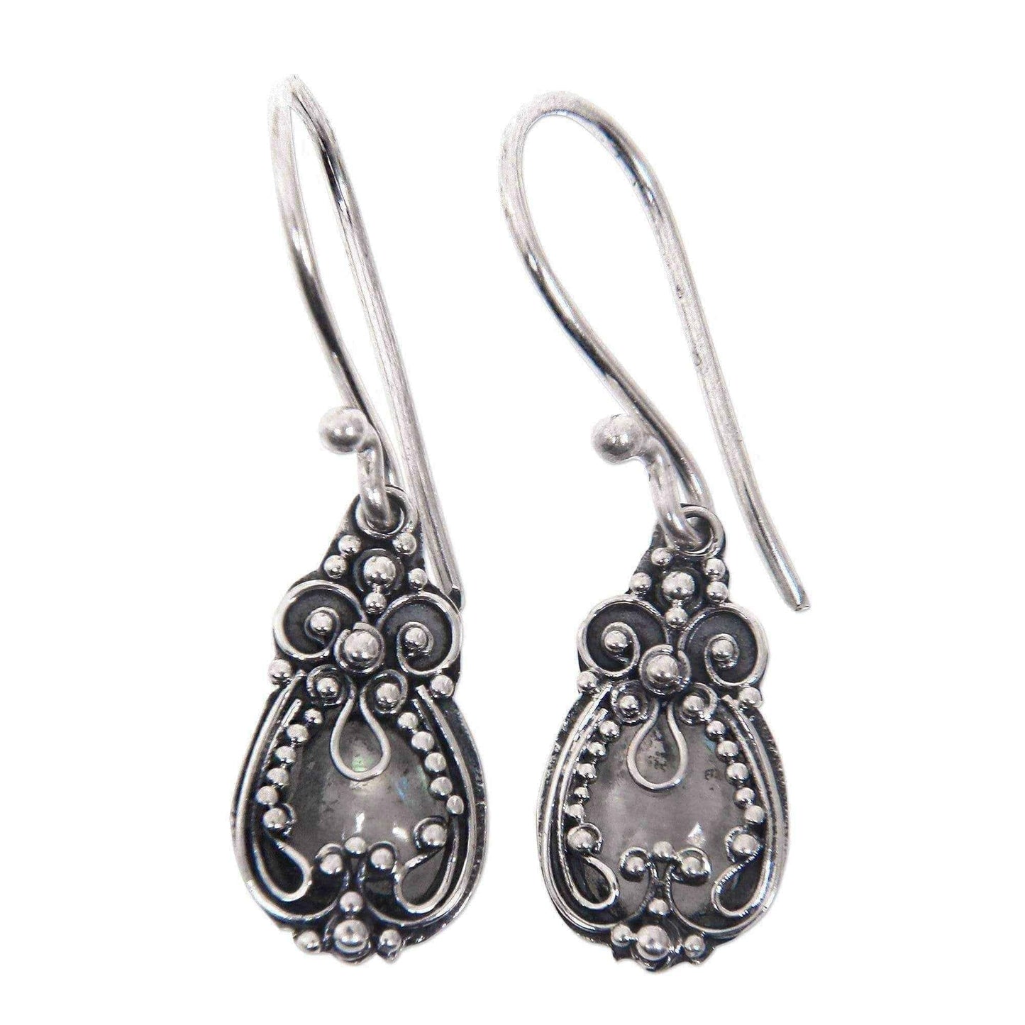 Handmade Sterling Silver 'Moon Flowers' Moonstone Earrings (Indonesia) UK