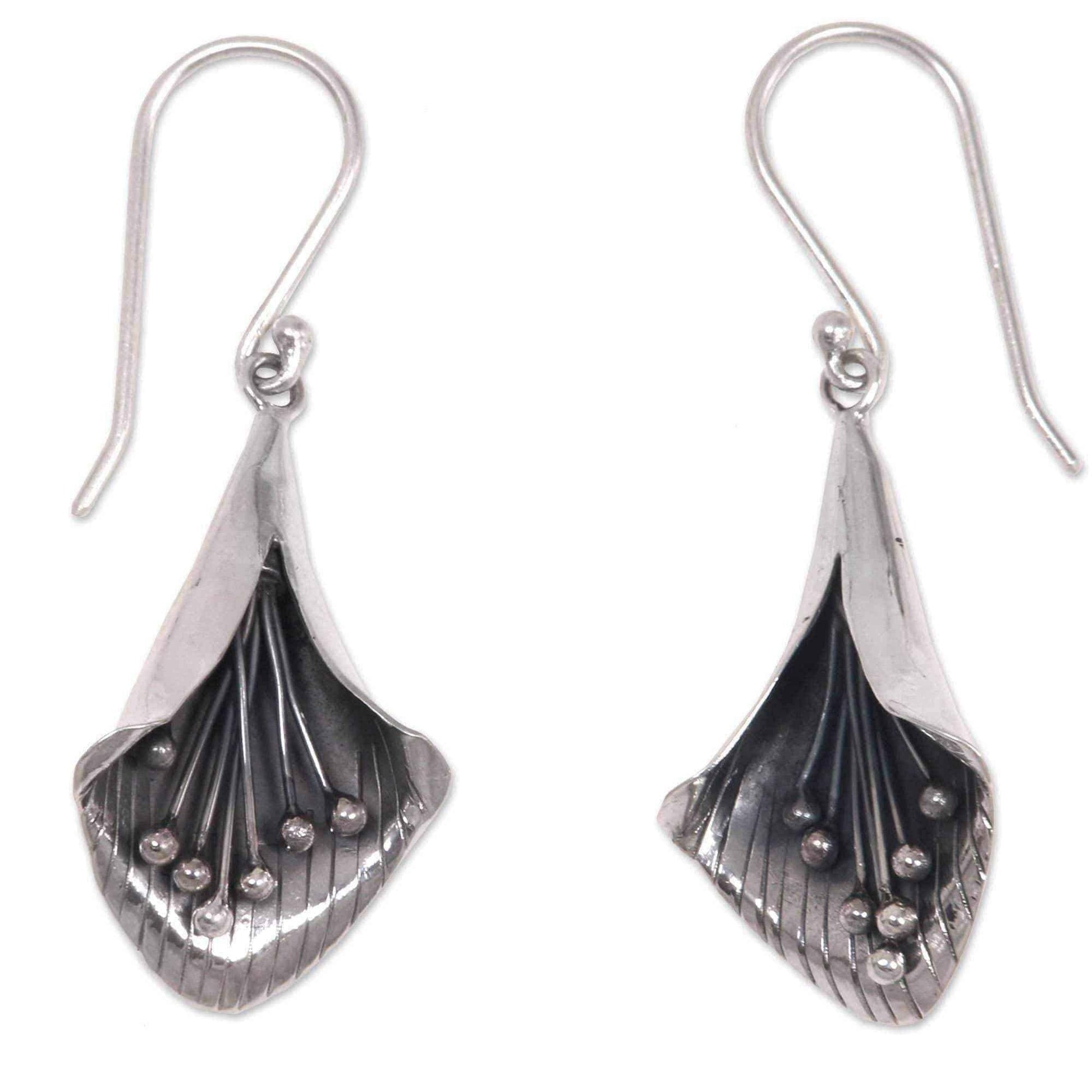 Handmade Sterling Silver 'Nature's Trumpet' Earrings (Indonesia) UK