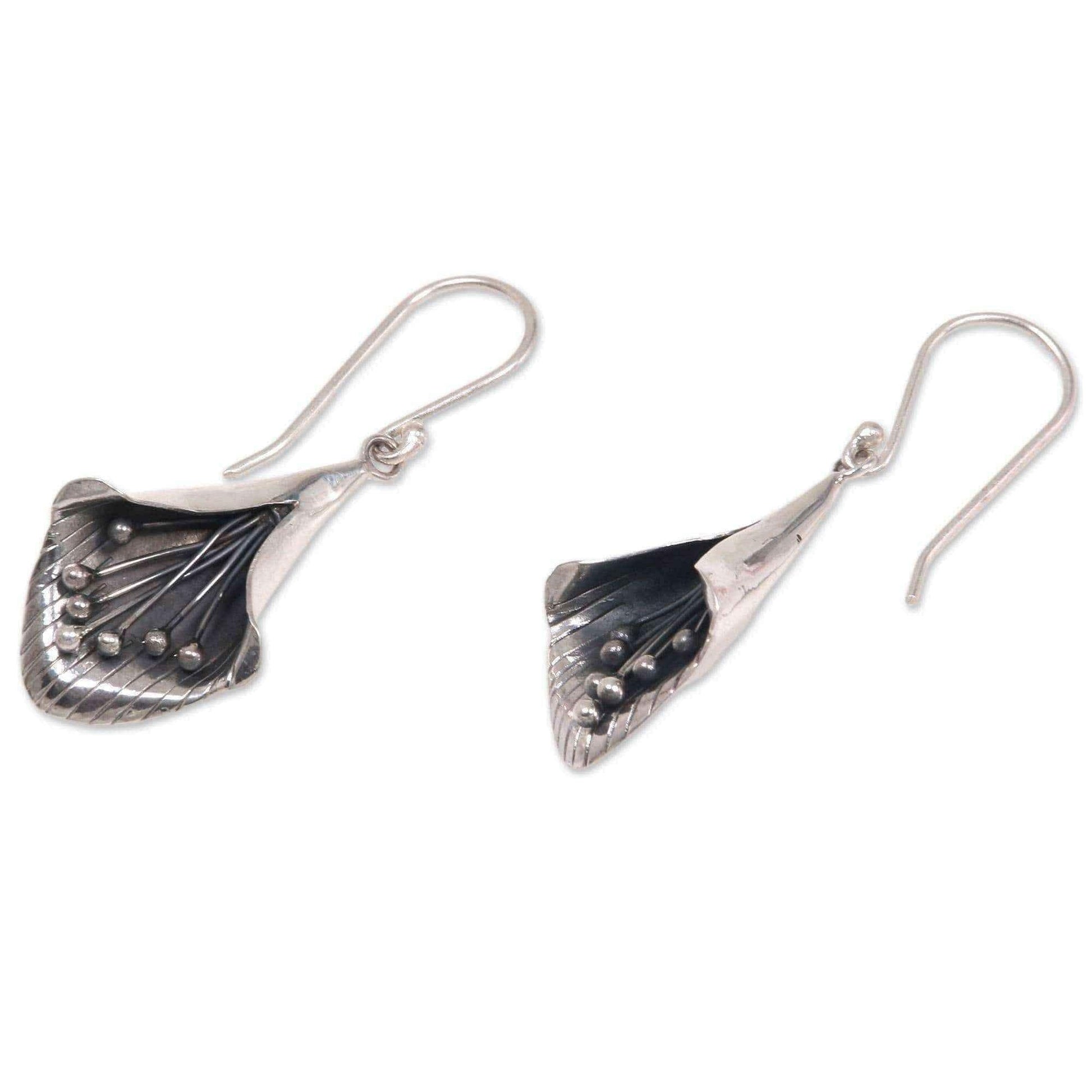 Handmade Sterling Silver 'Nature's Trumpet' Earrings (Indonesia) UK