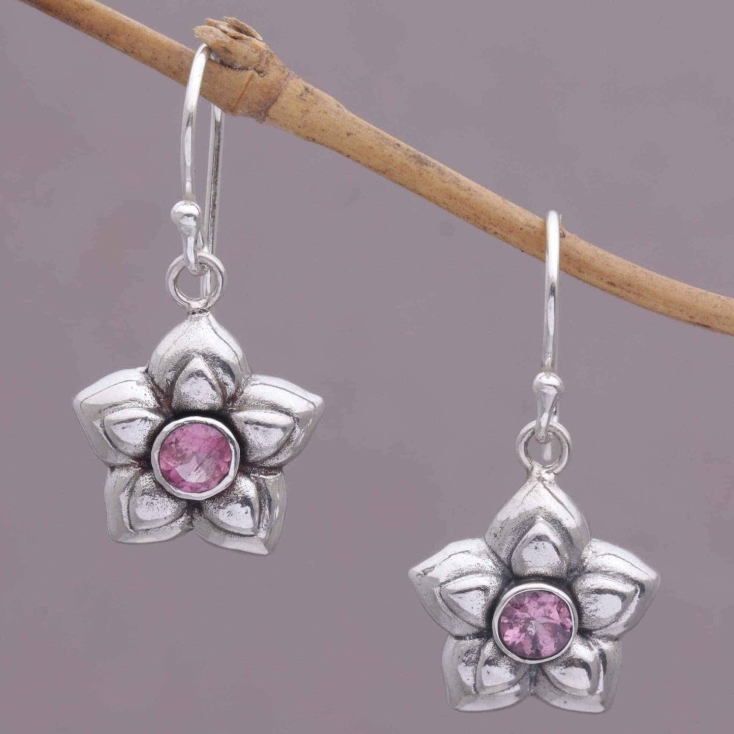 Handmade Sterling Silver 'October Marigold' Tourmaline Earrings (Indonesia) UK