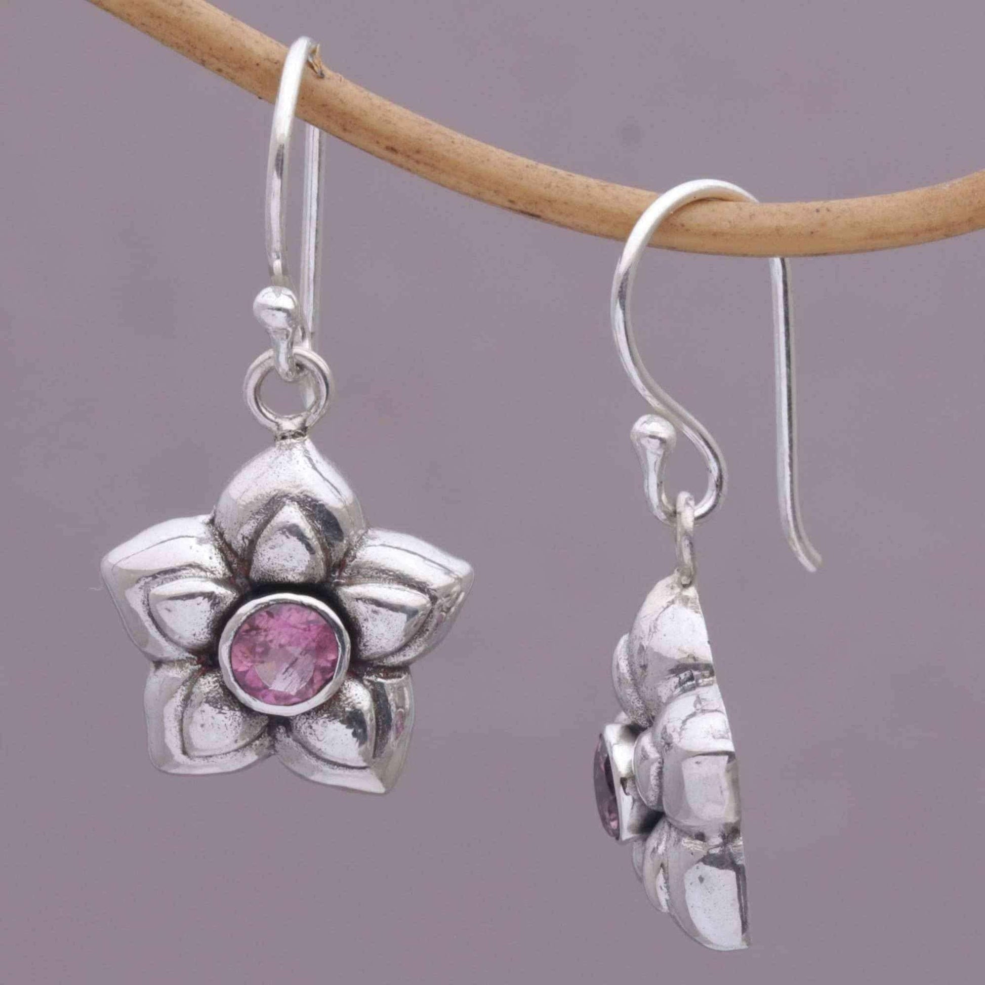 Handmade Sterling Silver 'October Marigold' Tourmaline Earrings (Indonesia) UK