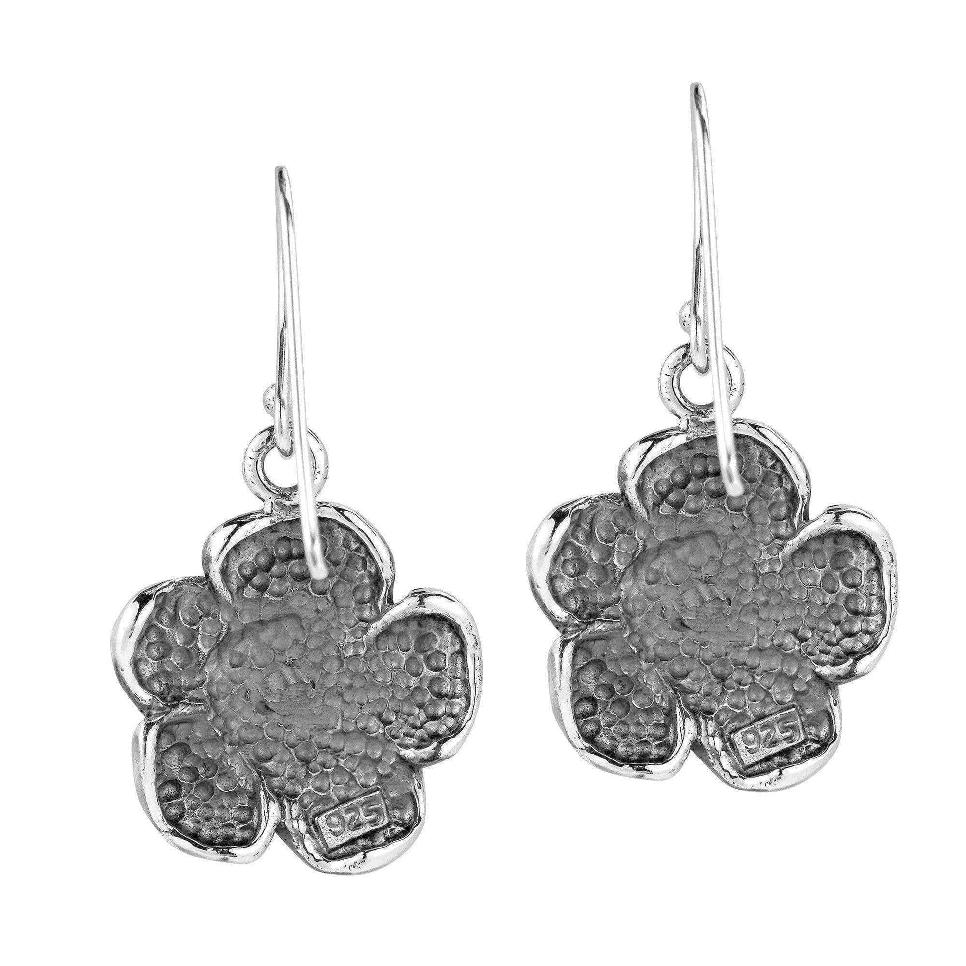 Handmade Sweet Blooming Rose .925 Silver Dangle Earrings (Thailand) UK