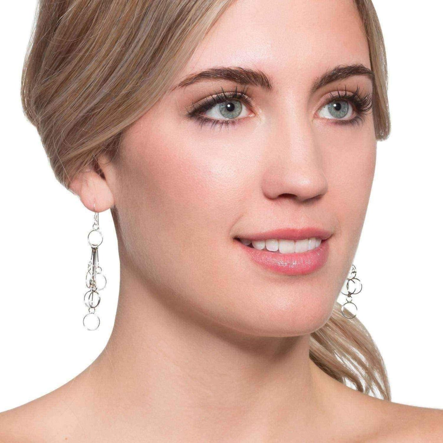 Handmade Trendy Five Cascading Circles .925 Silver Earrings (Thailand) UK