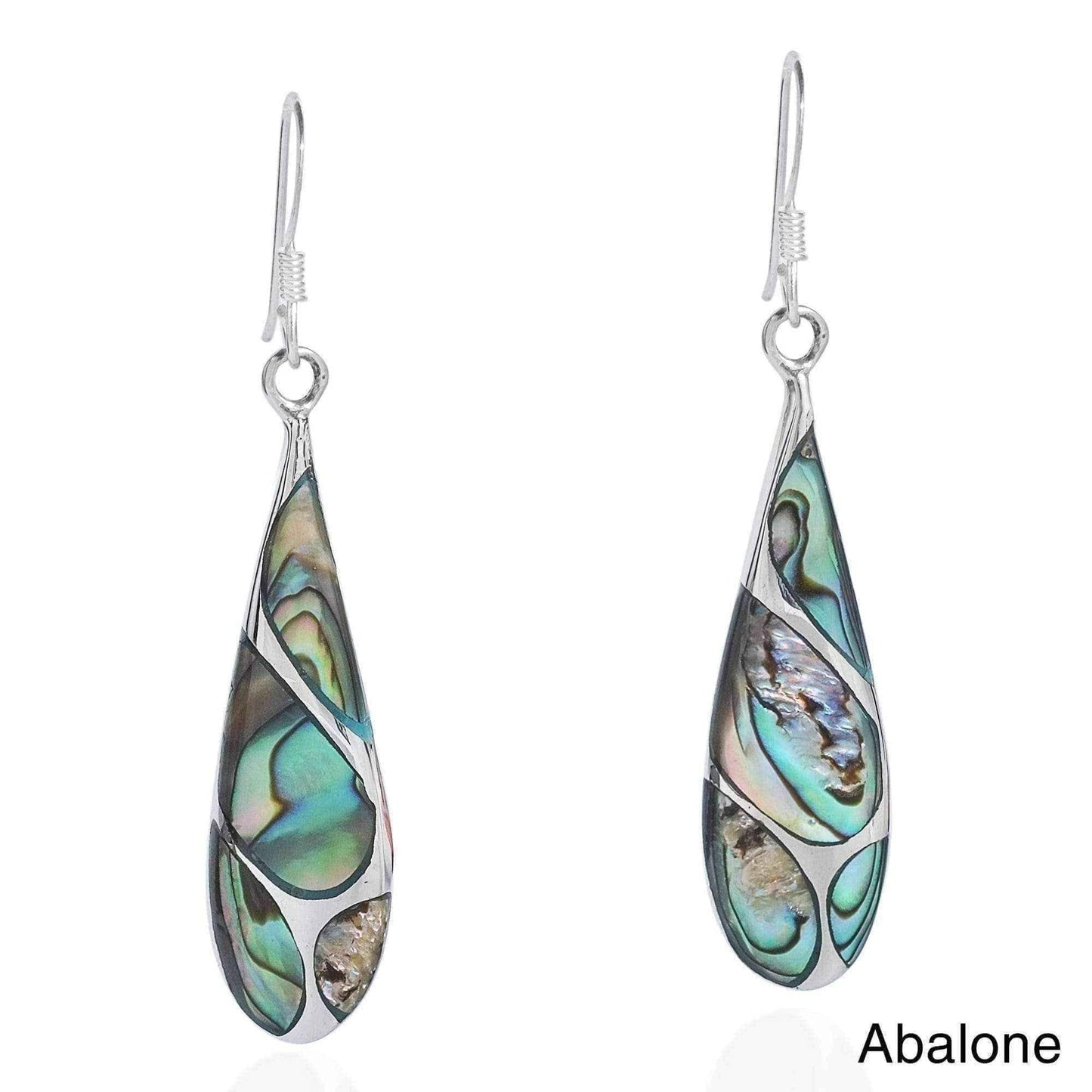 Handmade Vintage Streak Stone Teardrop Sterling Silver Earrings (Thailand) UK