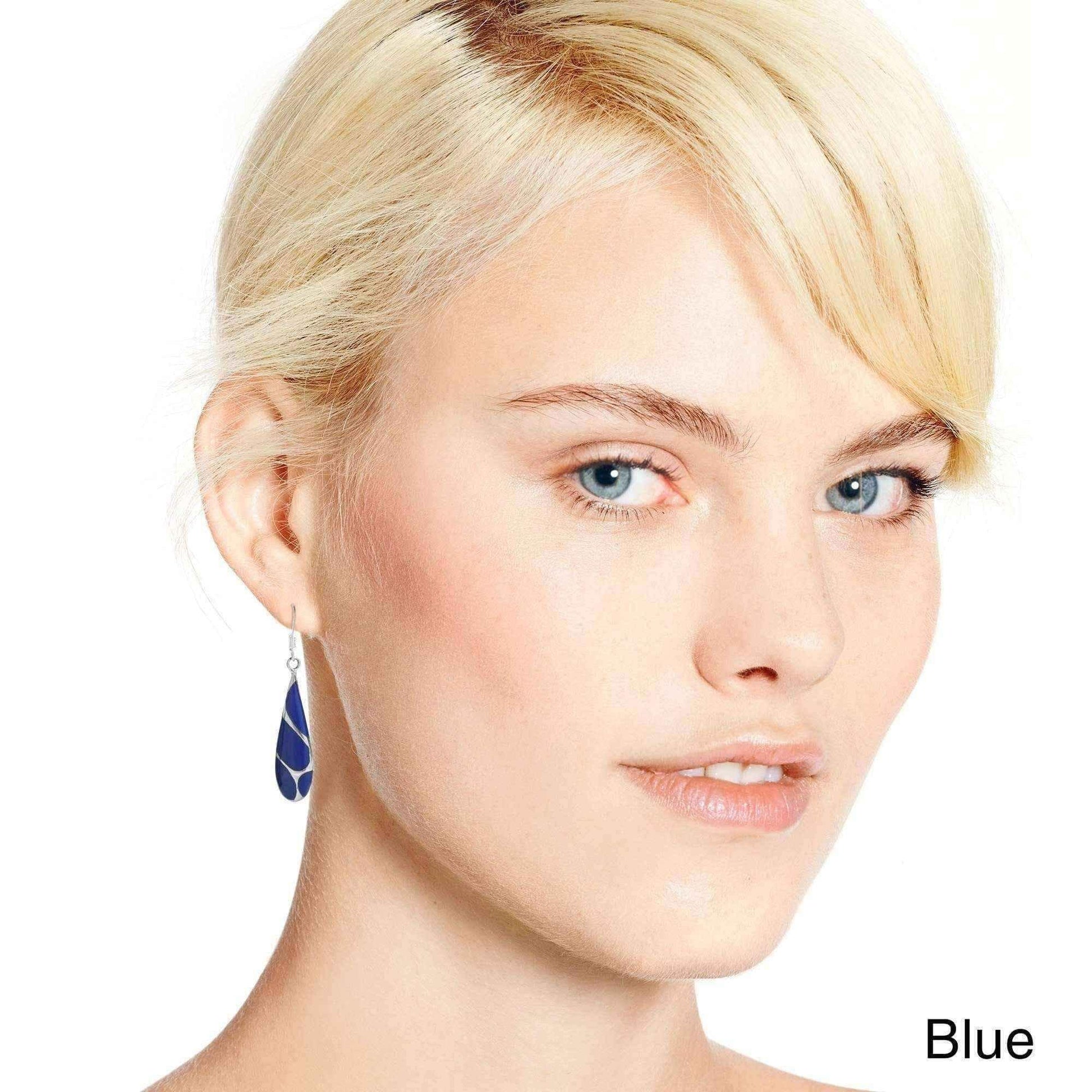 Handmade Vintage Streak Stone Teardrop Sterling Silver Earrings (Thailand) UK