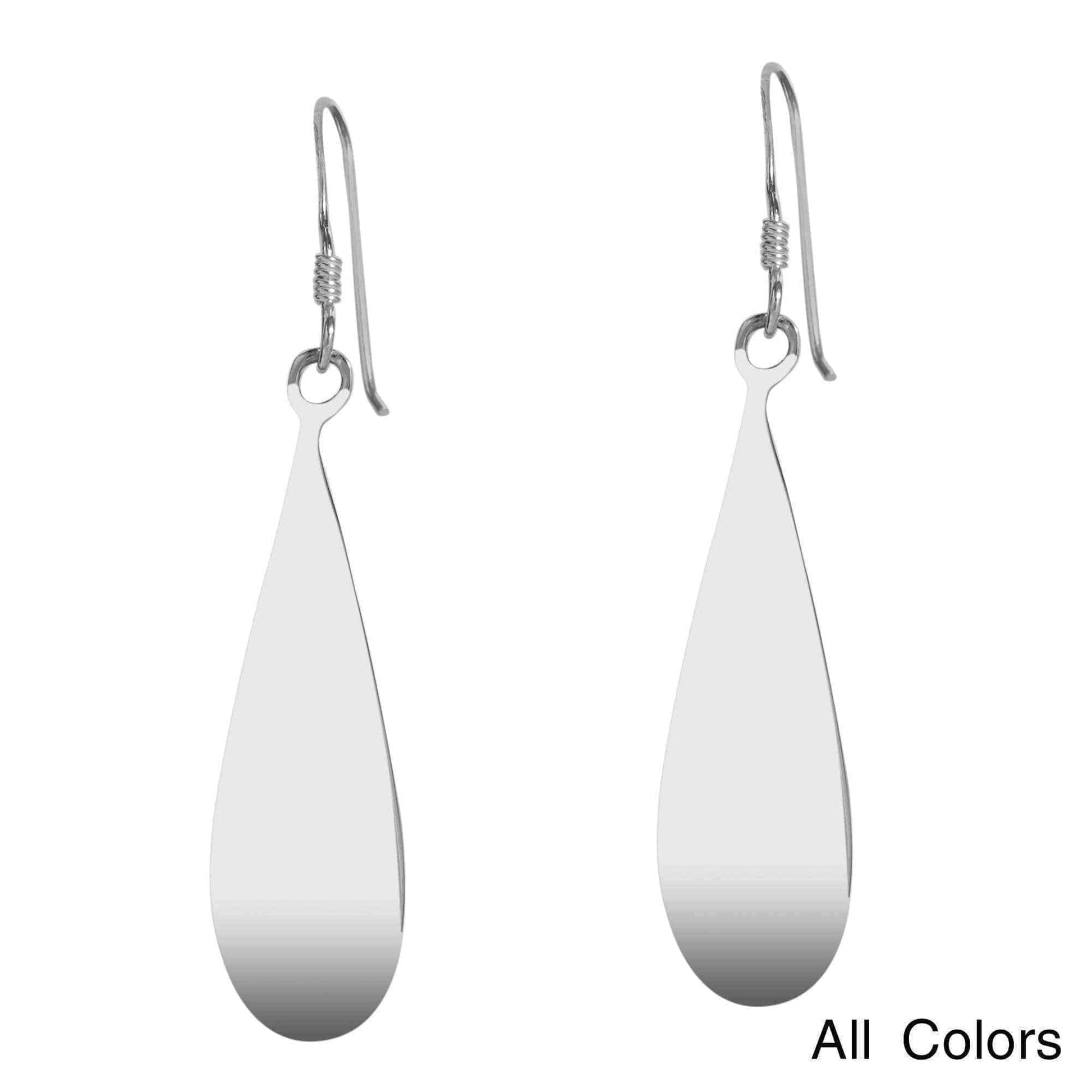 Handmade Vintage Streak Stone Teardrop Sterling Silver Earrings (Thailand) UK