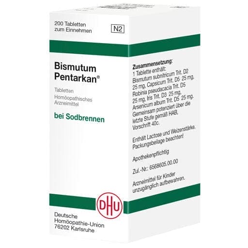 Heartburn, belching, feeling of pressure in stomach, BISMUTUM PENTARKAN tablets UK