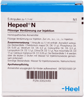 HEPEEL HEEL N ampoules, acute liver dysfunction UK