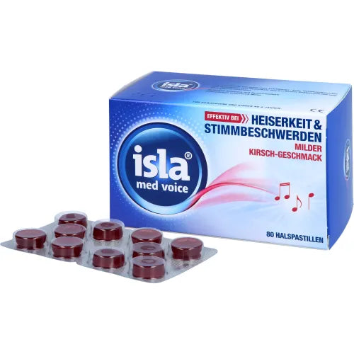 hoarseness, irritated vocal cords, ISLA MED voice pastilles