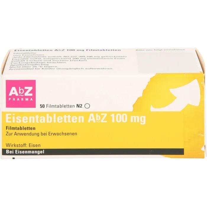 Iron deficiency anemia, IRON TABLETS AbZ 100 mg UK