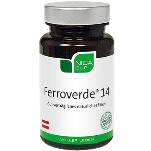 Iron, natural vitamin C from amla extract, Coenzyme Q10, FERROVERDE 14, VEGAN UK