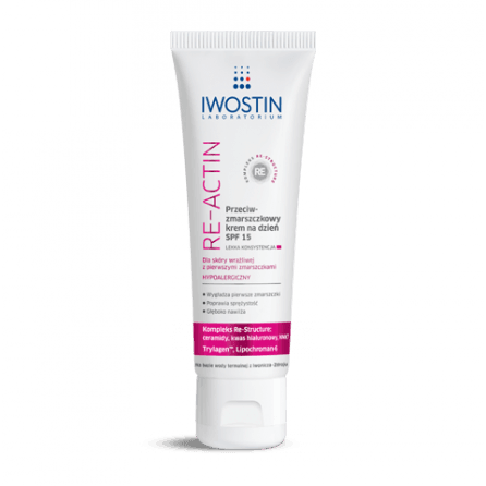 IWOSTIN RE-ACTIN Wrinkle Day Cream SPF 15 light texture 40ml UK