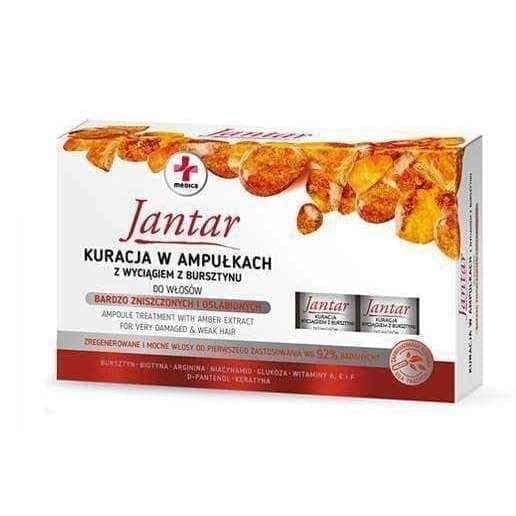 Jantar Medica treatment ampoules with extract of amber for damaged hair 5ml x 5 pieces UK
