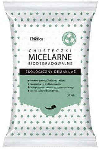 L'BIOTICA Biodegradable micellar wipes Ecological Makeup Removal x 30 pcs UK