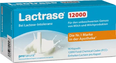 Lactose intolerance, LACTRASE 12,000 FCC Capsules UK