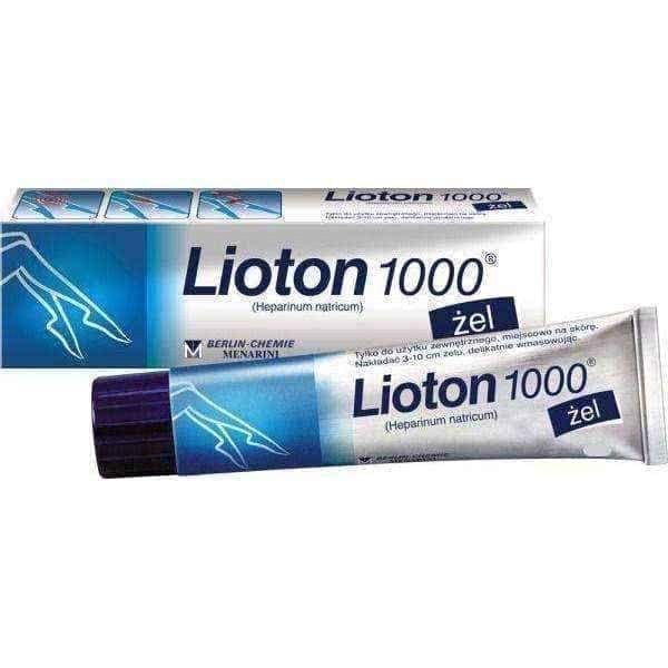 LIOTON 1000 gel 50g, phlebitis, thrombophlebitis, subcutaneous hematoma, contusion UK