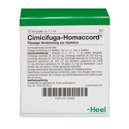 Lower back pain, Osteochondrosis, CIMICIFUGA HOMACCORD ampoules UK