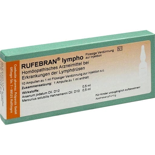 Lymph glands, treatment of inflammation, RUFEBRAN lympho ampoules UK