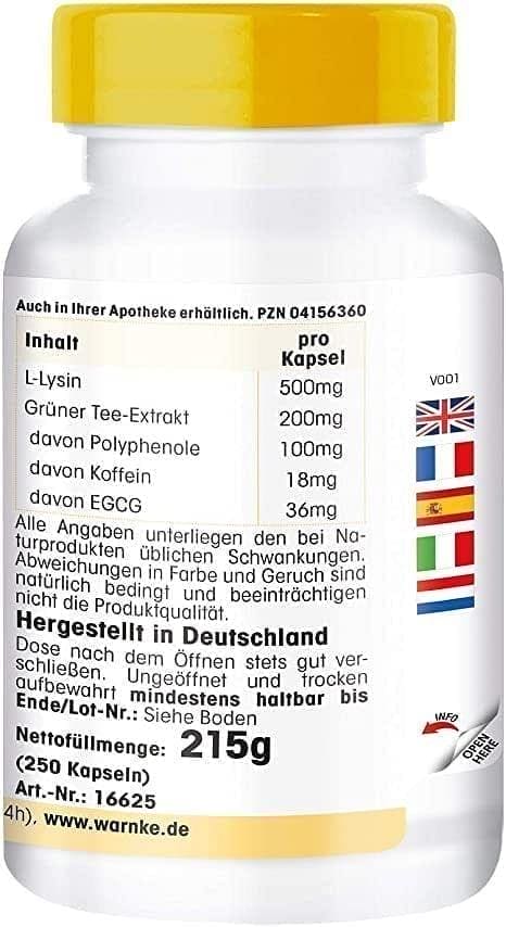 LYSINE & GREEN Tea Capsules UK