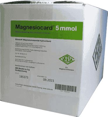 MAGNESIOCARD 5 mmol Ingestion, magnesium aspartate sachets UK