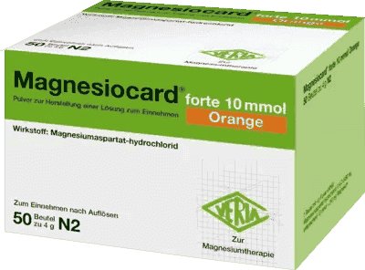 MAGNESIOCARD forte 10 mmol, magnesium aspartate sachets UK