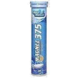 Magnesium 375 OptiMusss taste of orange x 20 effervescent tablets UK