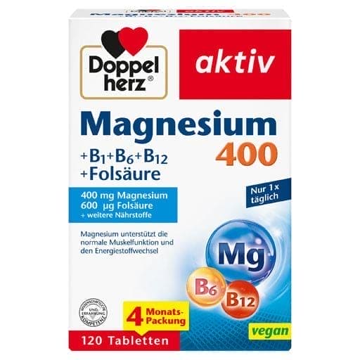 Magnesium 400+B1+B6+B12+folic acid tablets UK