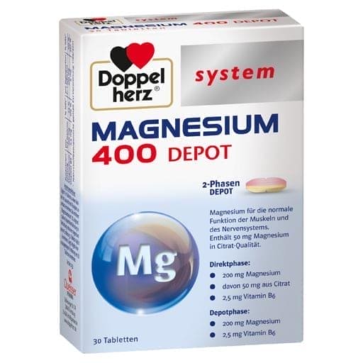 Magnesium 400 depot system tablets, magnesium and vitamin B6 UK