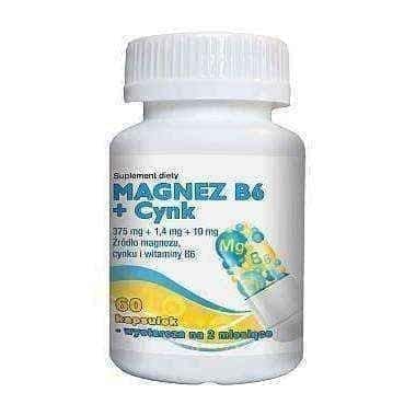 Magnesium B6 + Zinc x 60 capsules, zinc and magnesium supplement UK