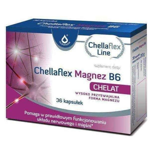 Magnesium Chellaflex B6 x 36 capsules, best form of magnesium UK