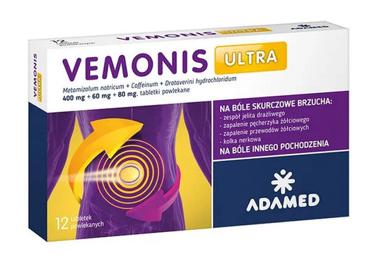 metamizole, caffeine, and drotaverine Vemonis Ultra 12 tablets