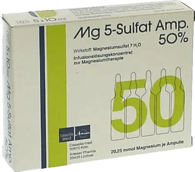 MG 5 Sulfate Ampoules, 50% Infusion Solution Concentrate UK