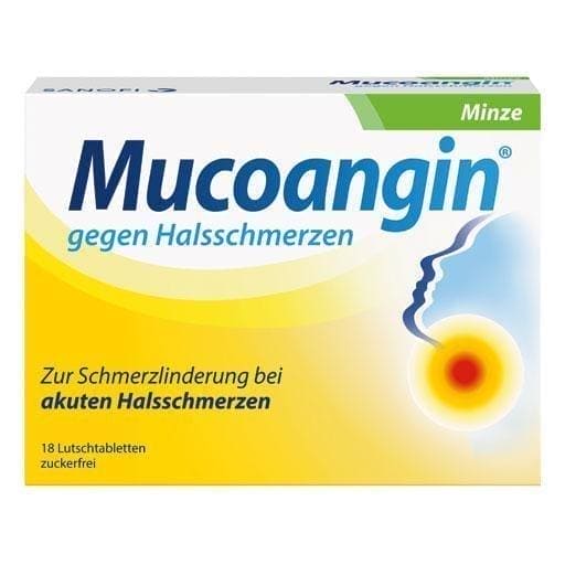 MUCOANGIN 18 pc Sore Throat Thrush Aphthae Inflammation Pain Treatment UK
