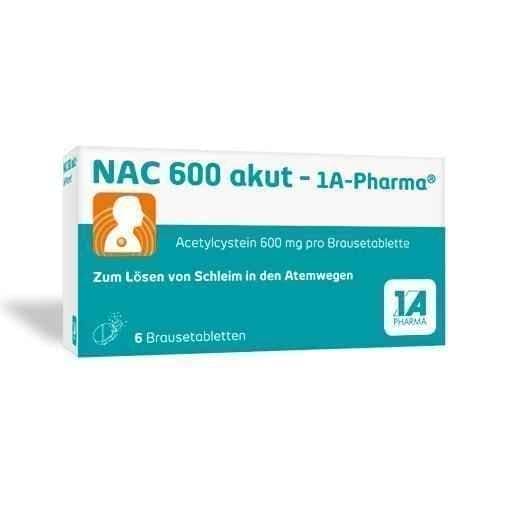 NAC 600 akut-1A Pharma effervescent tablets 6 pc UK
