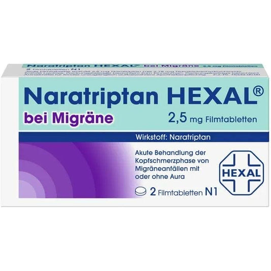NARATRIPTAN hydrochloride HEXAL for migraines, nausea UK