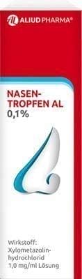 Nasal drops AL 0.1% xylometazoline hydrochloride UK