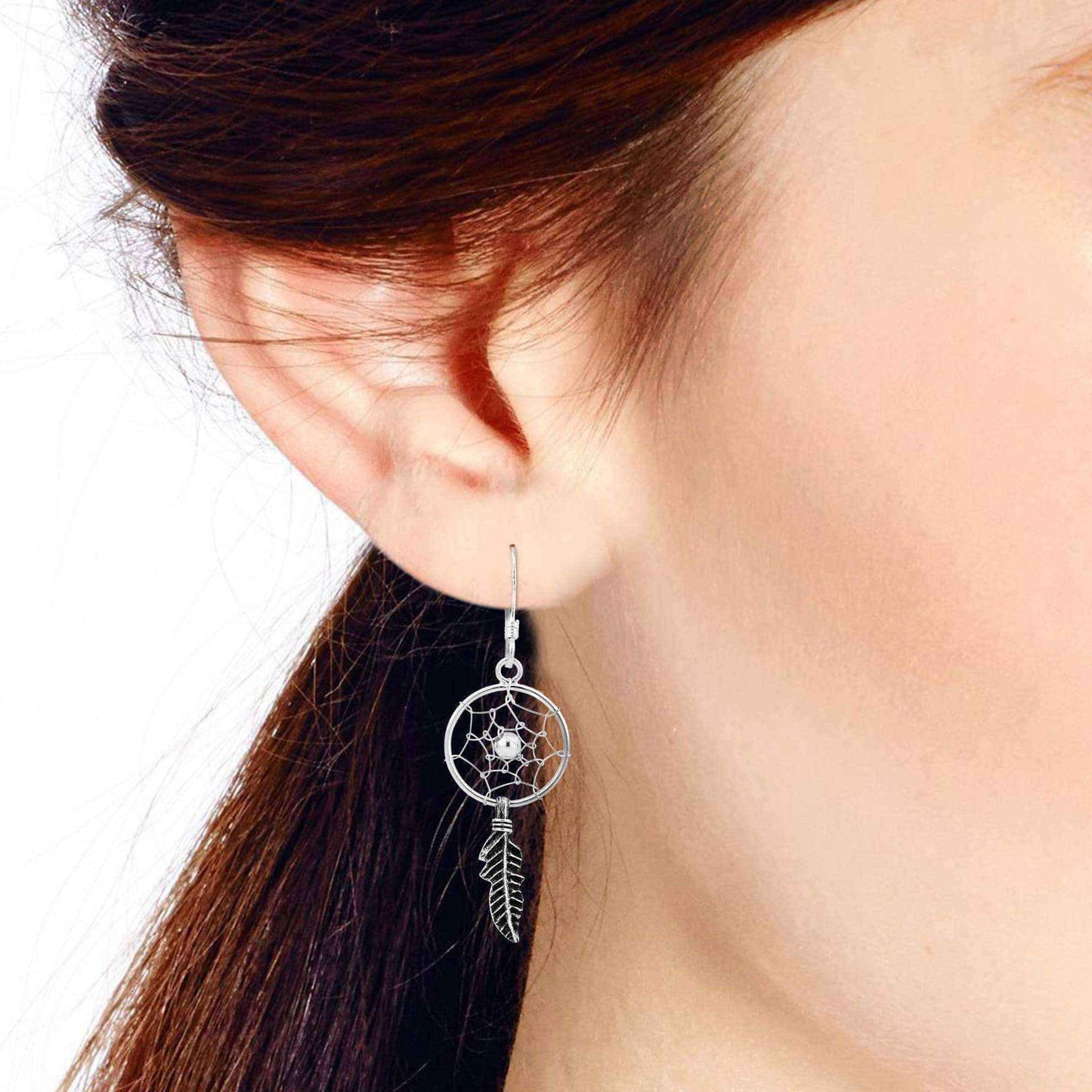 Native American Dream Catcher .925 Silver Dangle Earrings (Thailand) UK