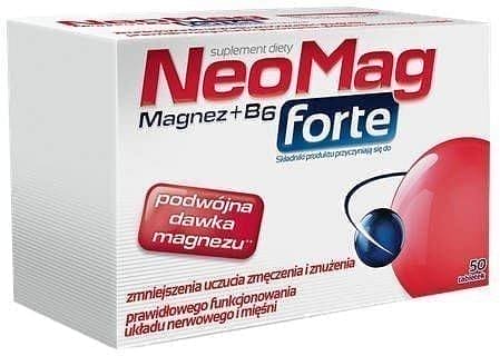 NEOMAG Forte x 50 tablets, magnesium ions, vitamin B6 UK