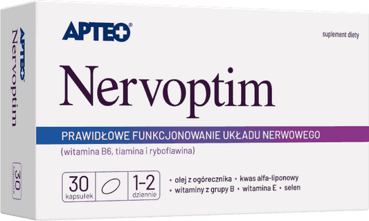 NERVOPTIM APTEO borage oil x 30 capsules, alpha lipoic acid UK