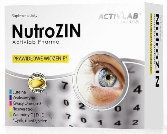 NutroZIN x 60 capsules, Tagetes erecta extract, Vitis vinifera, lutein and zeaxanthin UK
