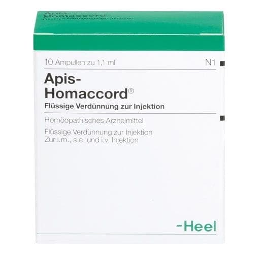 Oedema, pustular, bullous eczema, APIS HOMACCORD ampoules UK
