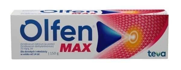 Olfen Max 20mg / g diclofenac gel 150g lower back pain treatment UK