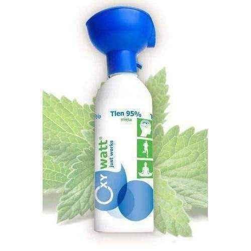 OXYwatt Mint 500ml, pure oxygen, oxygen therapy, canned oxygen UK