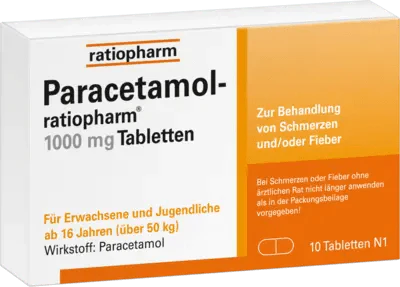 PARACETAMOL ratiopharm 1,000 mg tablets UK