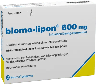 Paraesthesia, diabetes mellitus, Diabetic polyneuropathy, BIOMO-lipon 600 mg ampoules UK