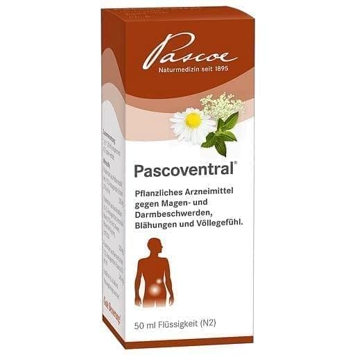 PASCOVENTRAL, stomach pain, feeling full quickly, flatulence UK