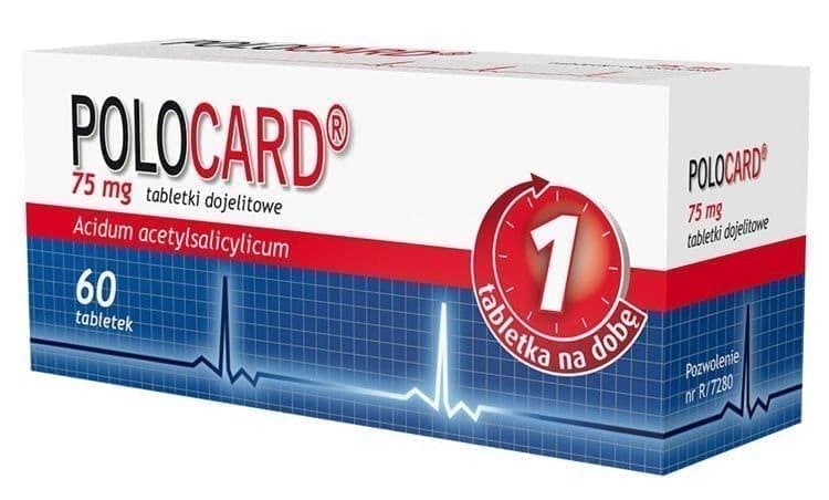 Polocard 0.075 x 60 tablets, ASPIRIN 75mg UK